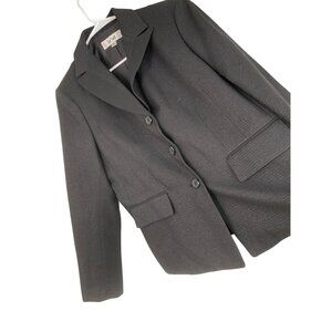 Le Suit Black Textured Sparkle Blazer Size 12 Tux Satin Lapels RS10279 NWOT